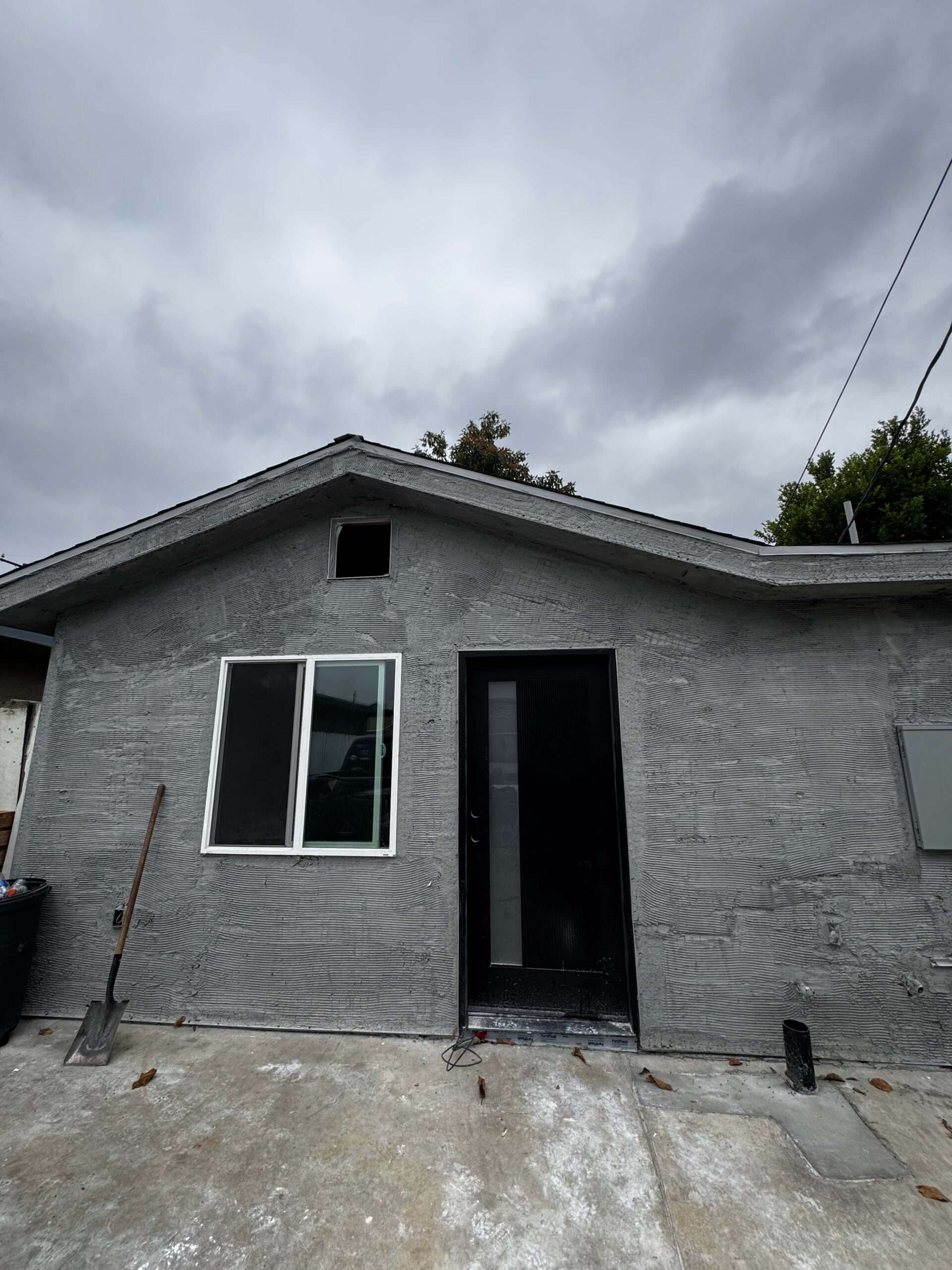 Field photo of Orizaba Avenue single-story ADU under construction